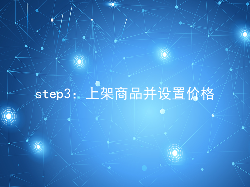 step3：上架商品并设置价格